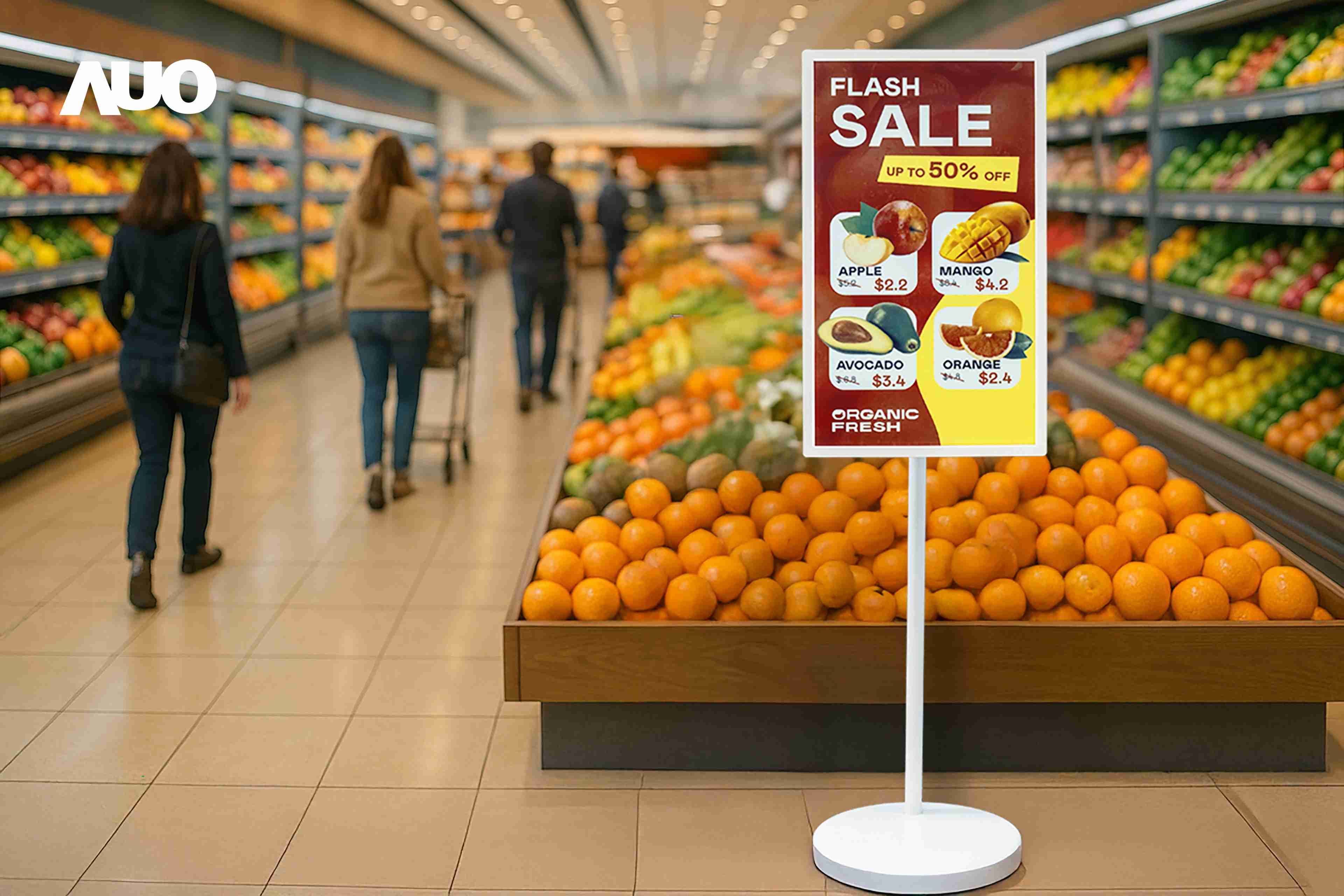 达擎首亮相低功耗、、、、全彩的〝aecoPost电子纸解决方案〞，，，，仅在更新画面时需要微量的电力驱动，，，，无需布建电线的便捷设计，，使其可灵活应用、、、随意置放，，并可透过云端或行动装置app，，，，轻松管理及排程广告内容，，，晋升店头营销利器。。。。